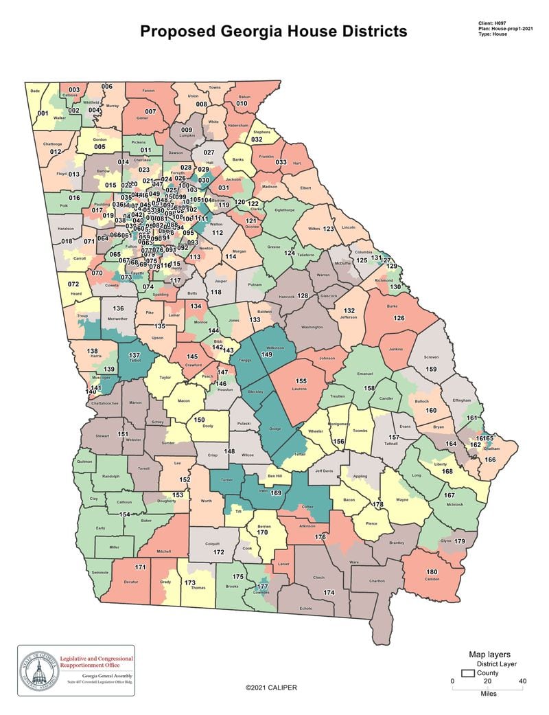 The Georgia House of Representatives voted to pass a new political map, redistricting the state's 180 districts, on Wednesday, Nov. 10, 2021.
