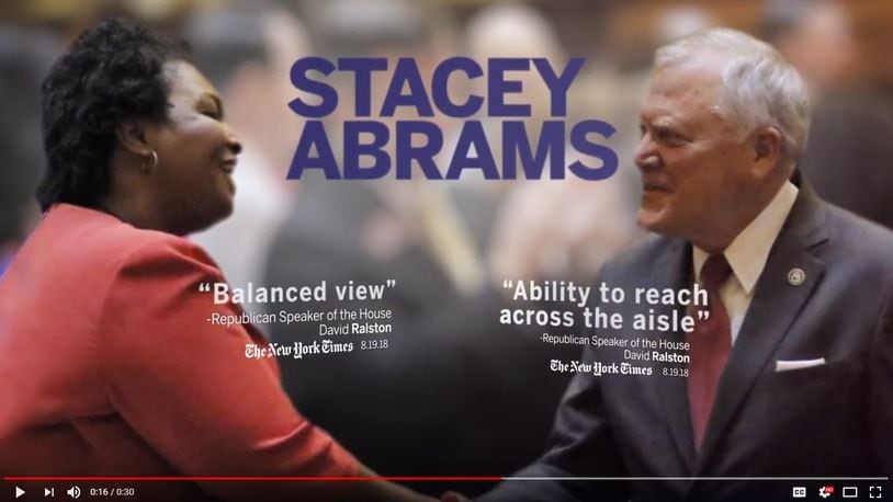 Screenshot of Stacey Abrams ad