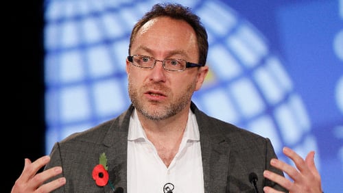 Jimmy Wales, founder of Wikipedia, speaks during the opening session at the London Cyberspace Conference on November 01, 2011 in London, England.