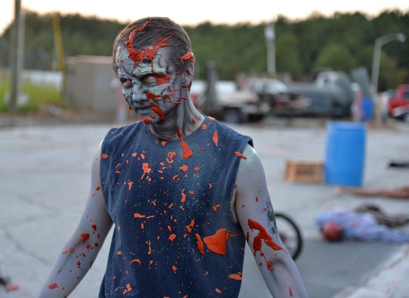 October 11, 2014 Conley, GA: The Atlanta Zombie Apocalypse immerses visitors in zombie apocalypse scenarios. It takes about two hours to get the complete cast into make up and costumes. BRANT SANDERLIN / BSANDERLIN@AJC.COM It's alive and it's coming for your tax dollars. BRANT SANDERLIN / BSANDERLIN@AJC.COM