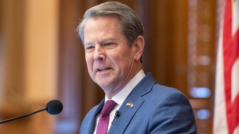 Gov. Brian Kemp turned down an opportunity to speak at this summer's state GOP convention. While Kemp is enjoying high approval ratings, especially among his fellow Republicans, he and the state GOP have seen their relationship deteriorate. (Arvin Temkar / arvin.temkar@ajc.com)