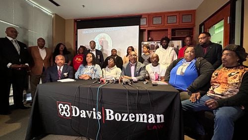The family of Johnny Hollman and their attorneys announced Thursday they were suing the City of Atlanta at the offices of the Davis Bozeman Johnson law firm.