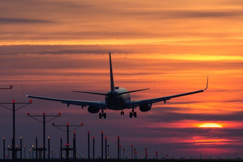 An airplane arrives at Hartsfield-Jackson Atlanta International Airport at sunrise, Thursday, March 24, 2016, in Atlanta. Following the Belgium bombings, U.S. cities and airports have raised security alerts. BRANDEN CAMP/SPECIAL