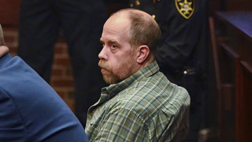 FILE - Craig N. Ross Jr. is arraigned before Judge James A. Murphy III on charges related to the kidnapping of a 9-year-old from Moreau Lake State Park, Nov. 17, 2023, at Saratoga County Court in Ballston Spa, N.Y. Ross was sentenced Wednesday, April 17, 2024, to 47 years to life in prison for kidnapping and sexually assaulting a 9-year-old girl who went missing from a state park in upstate New York last year. (Will Waldron/The Albany Times Union via AP, File)