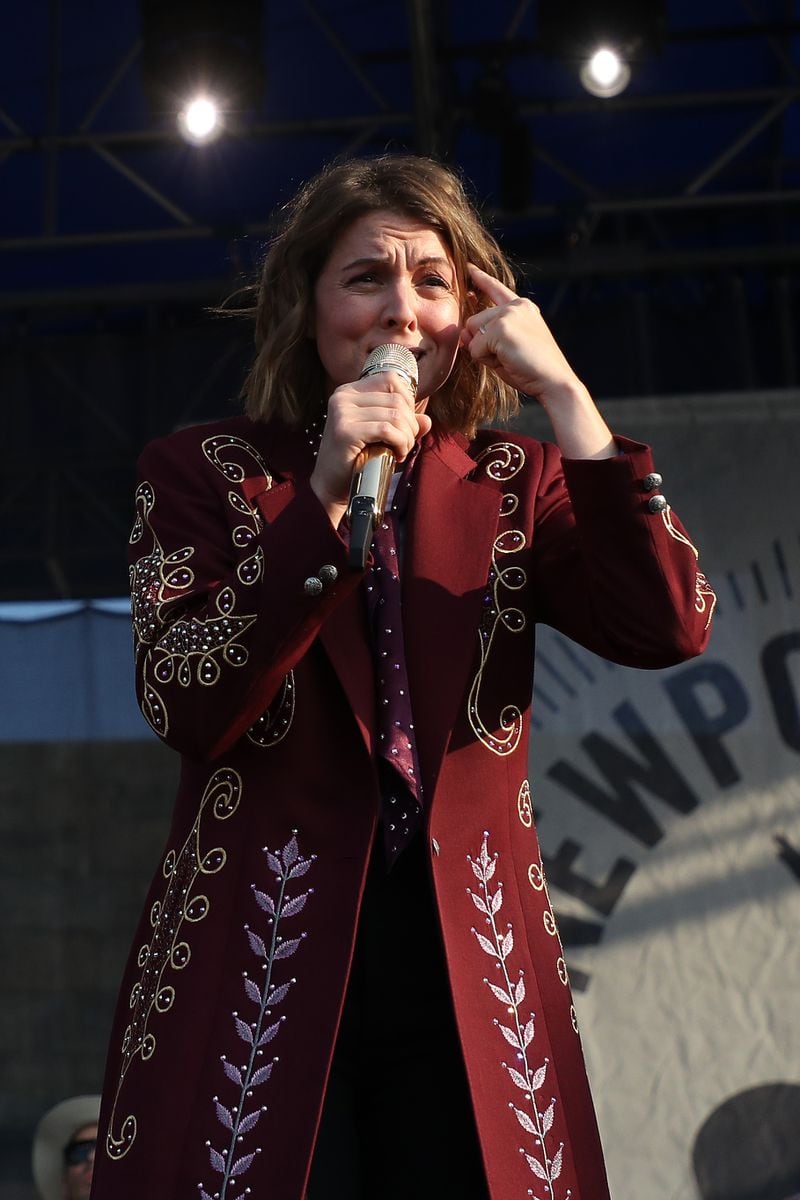 Brandi Carlile performs at the 2019 Newport Folk Festival at Fort Adams State Park on July 27, 2019 in Newport, Rhode Island. She joined Heart for their shows in Atlanta and Birmingham, Ala. The artists did not allow local media to photograph their concerts; this is from an earlier stop on the tour. (Photo by Mike Lawrie/Getty Images)