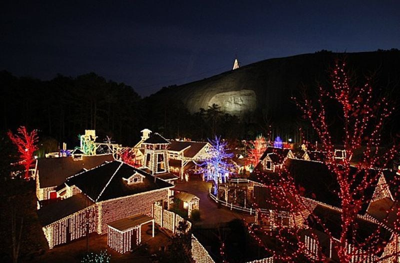 Stone Mountain Park's Christmas activities include holiday lights, festive music, visits from holiday characters and more.