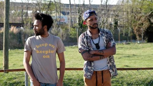 ATLANTA -- “The Streisand Effect” -- Episode 104 (Airs Tuesday, September 20, 10:00 pm e/p) Pictured: (l-r) Donald Glover as Earnest Marks, Keith Standfield as Darius. CR: Guy D'Alema/FX