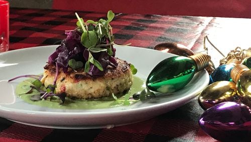 Blue Christmas is what Miracle on Highland calls this refined and delicious crab cake.