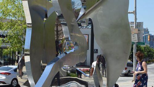 The sculpture by famed Atlanta architect John Portman is made of stainless steel. City of Atlanta department of parks and recreation.
