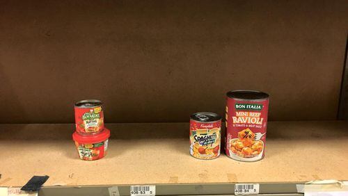 The shelves of the North Gwinnett Cooperative are in dire need of replenishing. (Facebook photo)