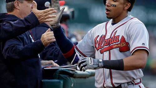 Braves rookie Johan Camargo has impressed with his versatility and aggressiveness. He started at shortstop for the second time in four games Saturday. (AP Photo/Ben Margot)