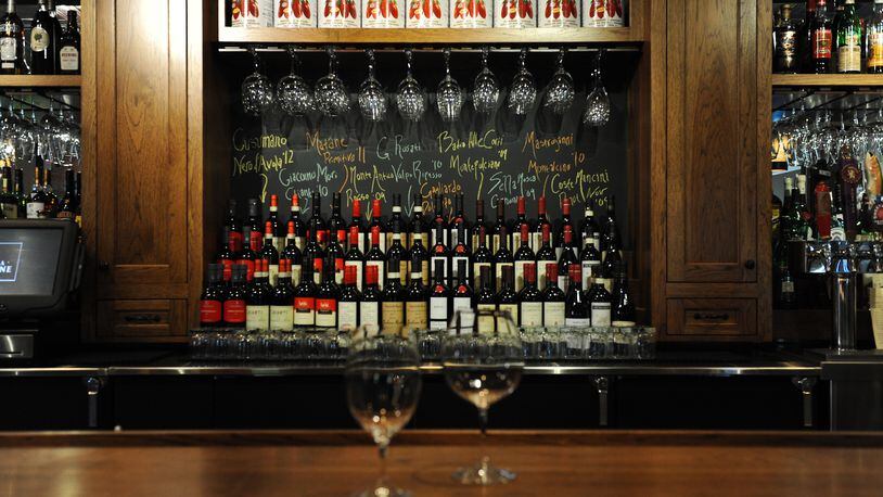 The bar at Osteria Mattone in Roswell. (BECKY STEIN)