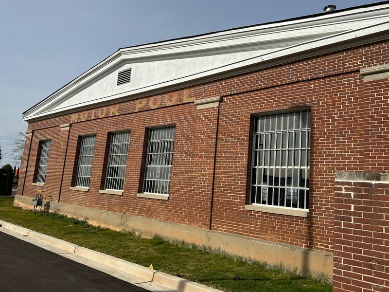 BlueStar Studios includes existing buildings from the time it was the Army post Fort Gillem including this automotive garage. RODNEY HO/rho@ajc.com