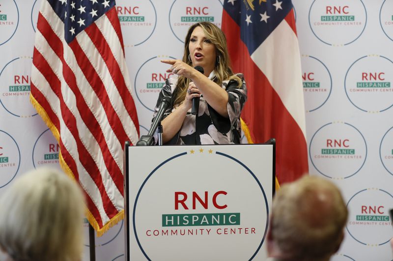 Ronna McDaniel, then chairwoman of the Republican National Committee, spoke during the opening of the Latino Community Center  in Suwanee in 2022. The center is now a dental office.