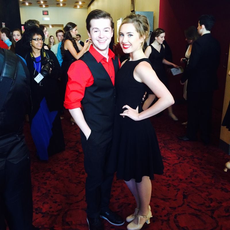 Eibler and Kurtz backstage at the Jimmy Awards in New York.