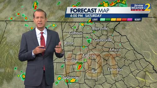 Saturday morning should be partly cloudy and scattered showers could move in for the afternoon to evening, according to Channel 2 Action News meteorologist Brad Nitz