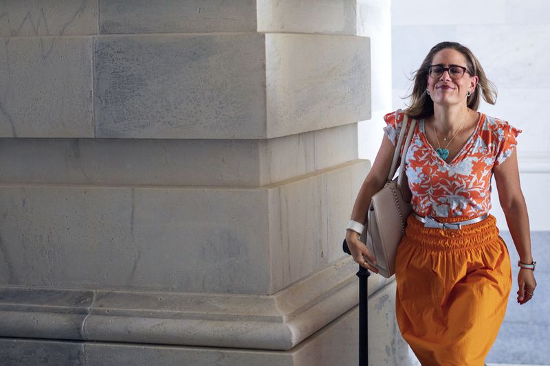 Sen. Kyrsten Sinema (D-Ariz.) announced on Friday, Dec. 9, 2022, that she would leave the Democratic Party and become an independent, unsettling the party divide anew just days after Democrats secured an expanded majority in the Senate.  (Tom Brenner/The New York Times)