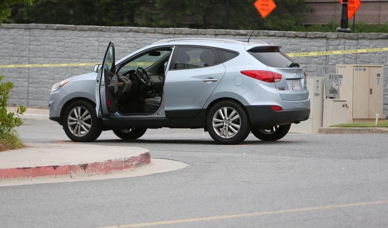 The Hyundai Tucson in which Cooper Harris died after being left strapped inside for seven hours on June 18, 2014. BEN GRAY / BGRAY@AJC.COM