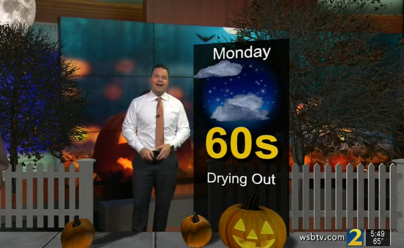 Channel 2 Action News meteorologist Brian Monahan is expecting temperatures in the 60s during prime trick-or-treating hours Monday evening.