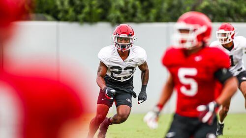 Georgia defensive back Tykee Smith (23) during the Bulldogs’ practice session in Athens, Ga., on Monday, Oct. 4 2021. (Photo by Tony Walsh)
