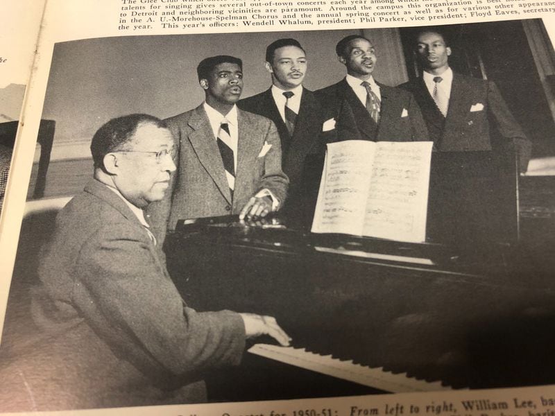 Spike Lee’s dad, Bill Lee (second from left), a 1951 Morehouse graduate, was a member of the College Quartet. He later scored several of Spike Lee’s early movies. CONTRIBUTED BY MOREHOUSE COLLEGE