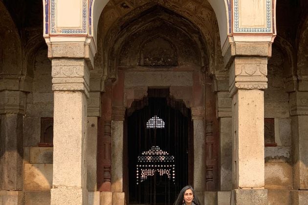 Ruby Lal, author of "Vagabond Princess" at Humayun's tomb complex in New Delhi. Humayun was the brother of Princess Gulbadan Begum, the first and only female historian of the Mughals of India and the subject of Lal's new book. Courtesy of Rana Safvi