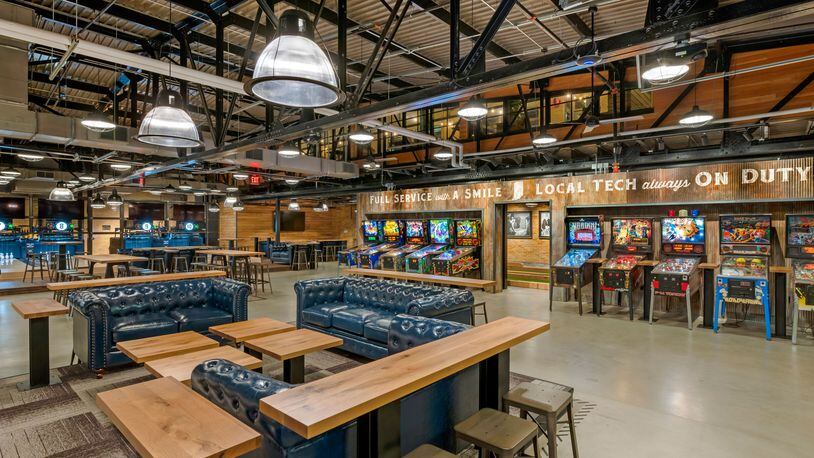 The interior of a location of Pins Mechanical Company, set to open in Atlanta in 2023. / Courtesy of Pins Mechanical Company