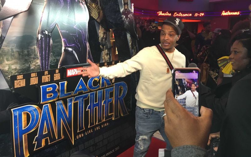 Atlanta rapper T.I. helped buy tickets for the community so folks could see a pre-release screening of Marvel's "Black Panther" movie on Tuesday, Feb. 13, 2018.