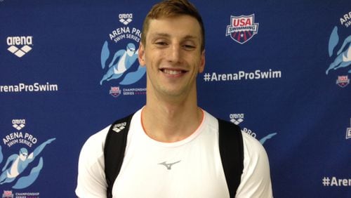 Soon-to-be Emory graduate Andrew Wilson won the 100-meter breaststroke Sundy at the Arena Swim Pro Series meet at Georgia Tech’s McCauley Aquatic Center. (AJC photo by Ken Sugiura)