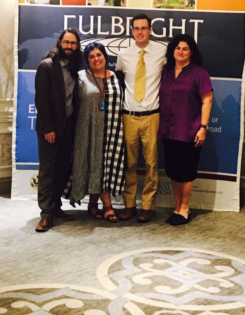 Vincent Gray, left, pictured with other recent Fulbright winners, part of a class of 35 U.S. citizens selected to travel abroad through the 2017-2018 Fulbright Distinguished Awards in Teaching Program. Contributed