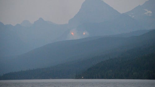 Sprague Creek fire as seen from Lake McDonald. (Photo: National Park Service/Seth King)