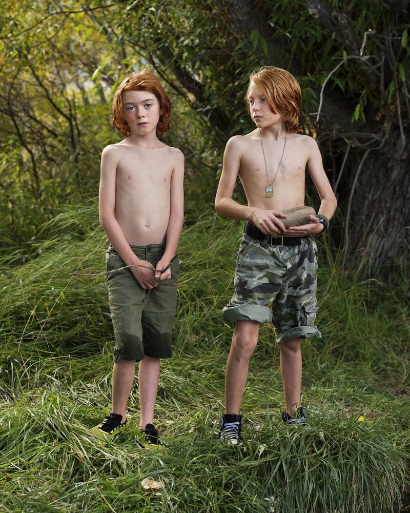 Andrea Wallace’s photograph “La Rivière” is an artwork that a mother of boys can especially appreciate.