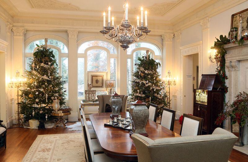 The Dining Room decorated for the holidays by designer Mark Sunderland.