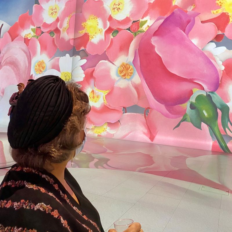 See artist Georgia O’Keeffe’s most celebrated works as a virtual garden at Illuminarium.