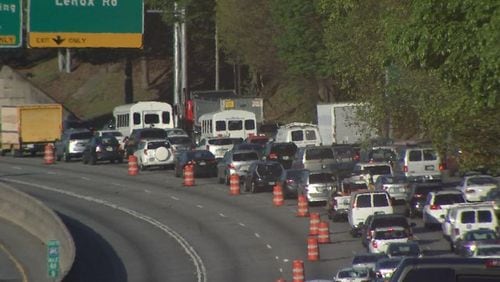 Slow-moving traffic near areas of the I-85 bridge collapse is the new normal for commuters. AJC file photo