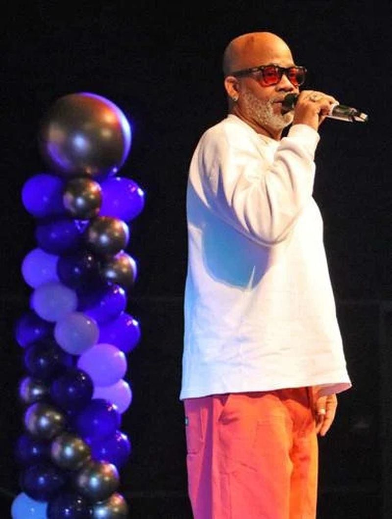 Raquel Horn's husband, Damon Dash, delivered words of aspiration to the students at the CCPS Performing Arts Center. (Courtesy of Clayton News-Daily)