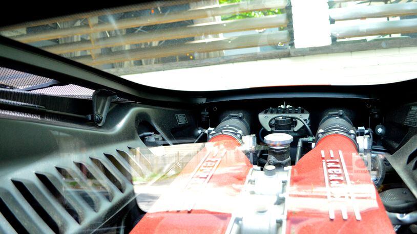 the sleek engine of the Ferrari 458 Italia