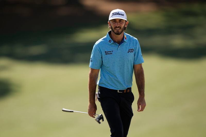 Max Homa walks to the green on the ninth hole during final round at the Masters golf tournament at Augusta National Golf Club Sunday, April 14, 2024, in Augusta, Ga. (AP Photo/Charlie Riedel)