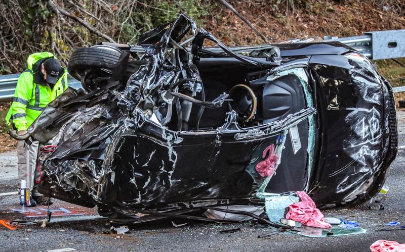 Two women were killed and a man was in critical condition after their vehicle was rear-ended  Nov. 15 on I-285. Traffic fatalities are up during the pandemic. (John Spink / John.Spink@ajc.com)

