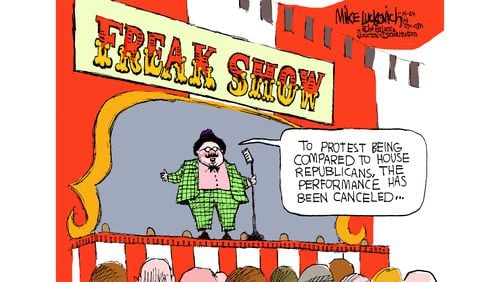 Mike Luckovich editorial cartoon with commentary on the U.S. House Republicans. Mike Luckovich / The Atlanta Journal-Constitution
