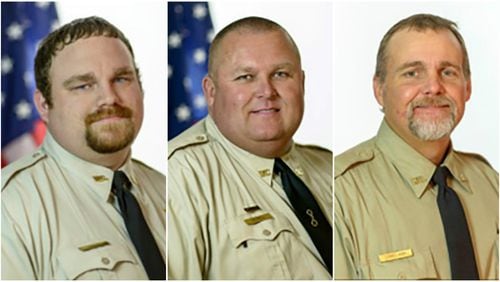 From left: Former deputy Rhett Scott, former deputy Michael Howell and former Sgt. Lee Copeland are the three Washington County officers who could face murder charges in the death of 58-year-old Euree Lee Martin. (Photos courtesy of WJBF-TV)
