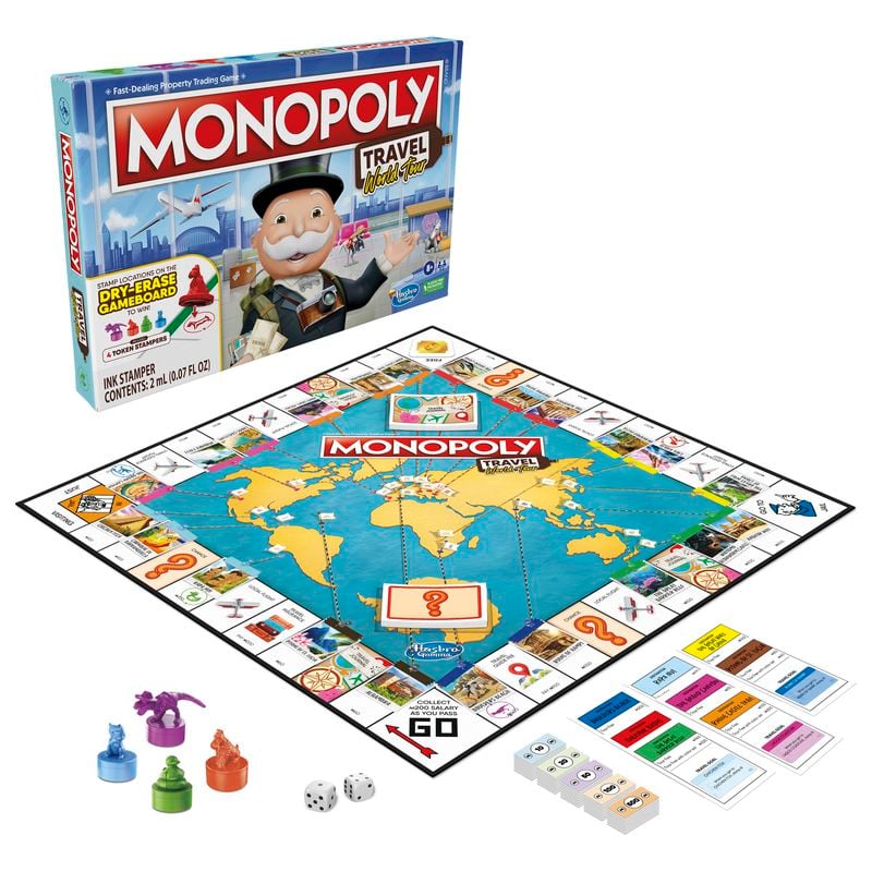 The Monopoly Travel World Tour takes a twist on the classic version — this one has players discovering exciting travel destinations.
(Courtesy of Hasbro)