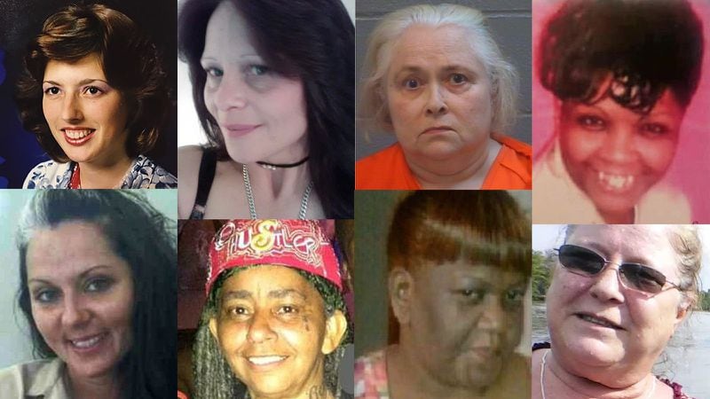 Eight women have died at Pulaski State Prison from cancer and other medical conditions in the past 10 months. Top row: Susan Weidman, Melynda Holden, Barbara Oreszak and Marlo Nichols. Bottom row: Stephanie Widener, Rosalind Pettiford, Cassandra Gilbert and Mary Ann Rinehart.