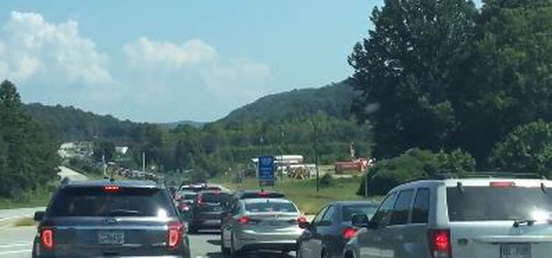 Channel 2 Action News reported that traffic was heavy on U.S. 19 north through Lumpkin County Monday afternoon.
