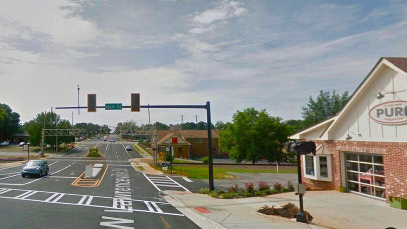 Railroad corssing at State Route 120/West Lawrenceville St. will be closed Tuesday for repairs. Courtesy Google Maps