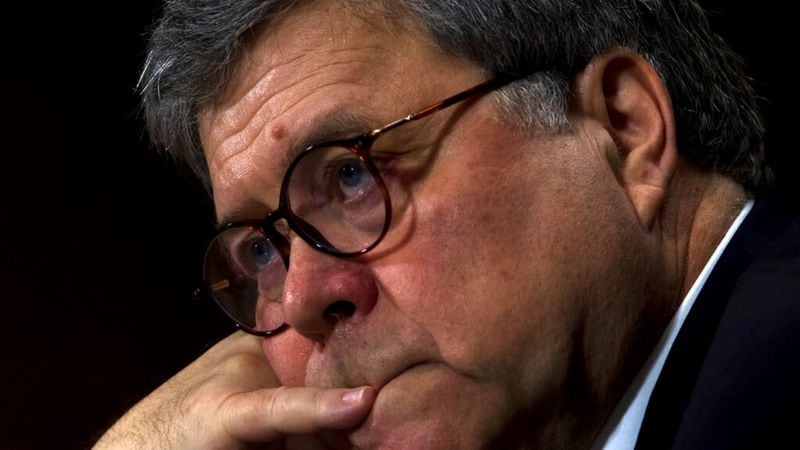 Attorney General William Barr appears during a Senate Judiciary Committee hearing on Capitol Hill in Washington, Wednesday, May 1, 2019, on the Mueller Report. 