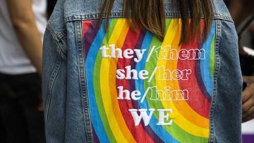 Pronouns have been recruited to challenge the long-standing gender binary in which only men and women exist. This assertion has been met with blowback from those who agree with Georgia U.S. Rep. Marjorie Taylor Greene’s insistence that “There are two genders. Male and female.” (Lauren DeCicca/Getty Images/TNS)