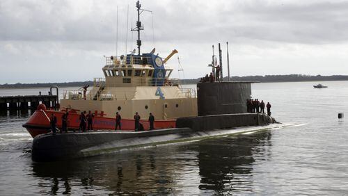 A new watercraft arrives at Kings Bay Naval Submarine Base. AJC file photo.