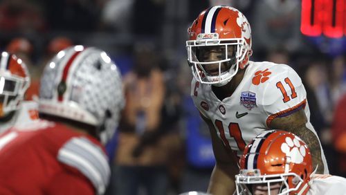 Clemson linebacker Isaiah Simmons (11) during the first half of the Fiesta Bowl against Ohio State, Saturday, Dec. 28, 2019, in Glendale, Ariz.