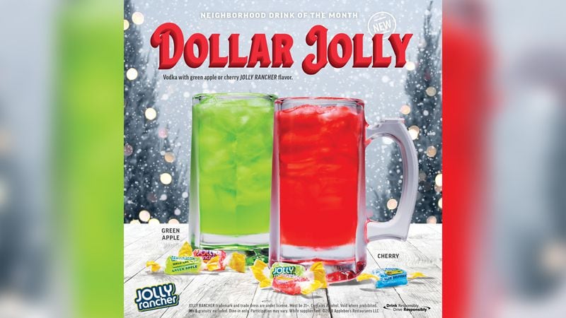 Applebee's is offering two Jolly Rancher-inspired cocktails for $1 through December.